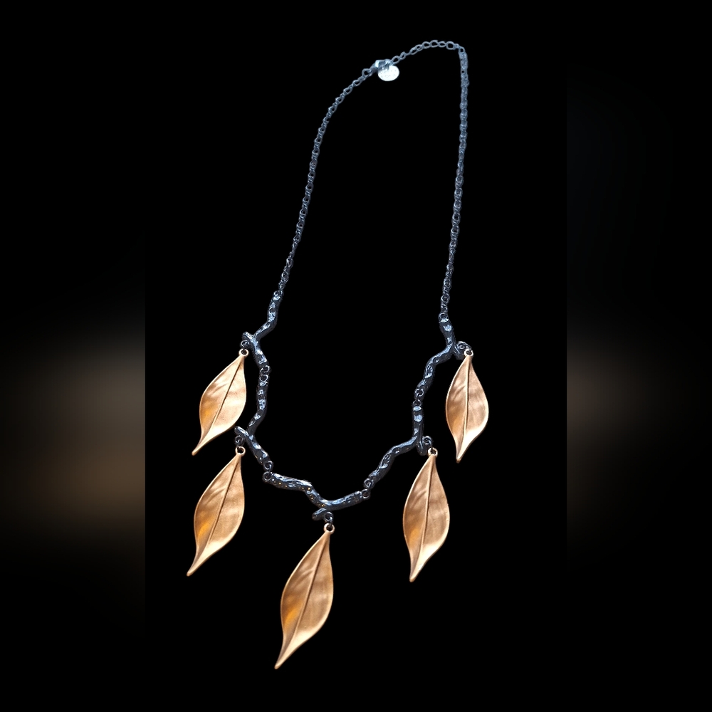 Sweet Lola Vintage Gold Leaf Pendant Necklace
